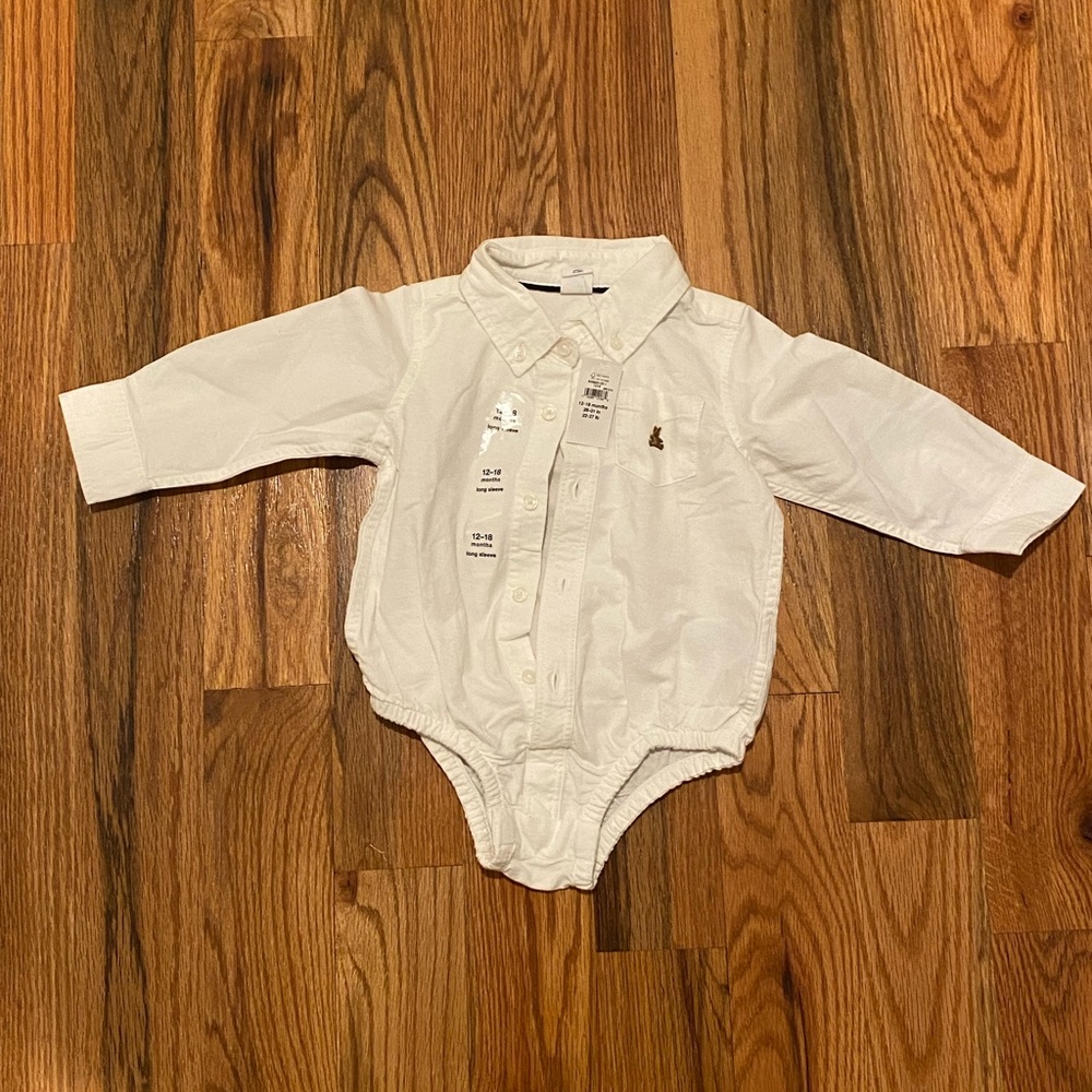 Baby Gap White Button Down Onesie